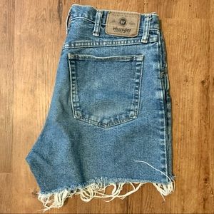 Vintage Wrangler High Waisted Cut Off Denim Shorts